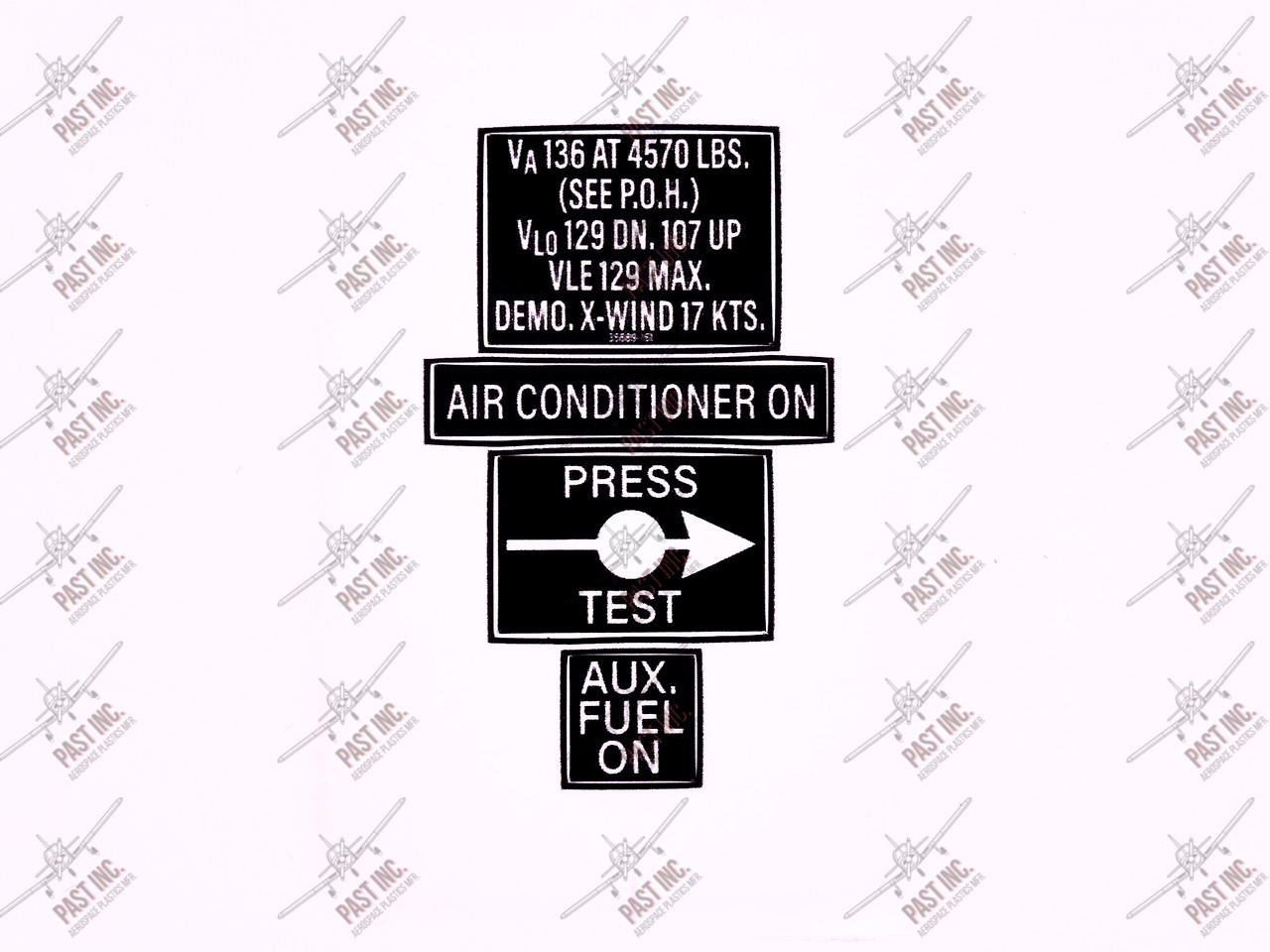 P36848-03-Decal, Instrument Panel Decal Set, Piper
