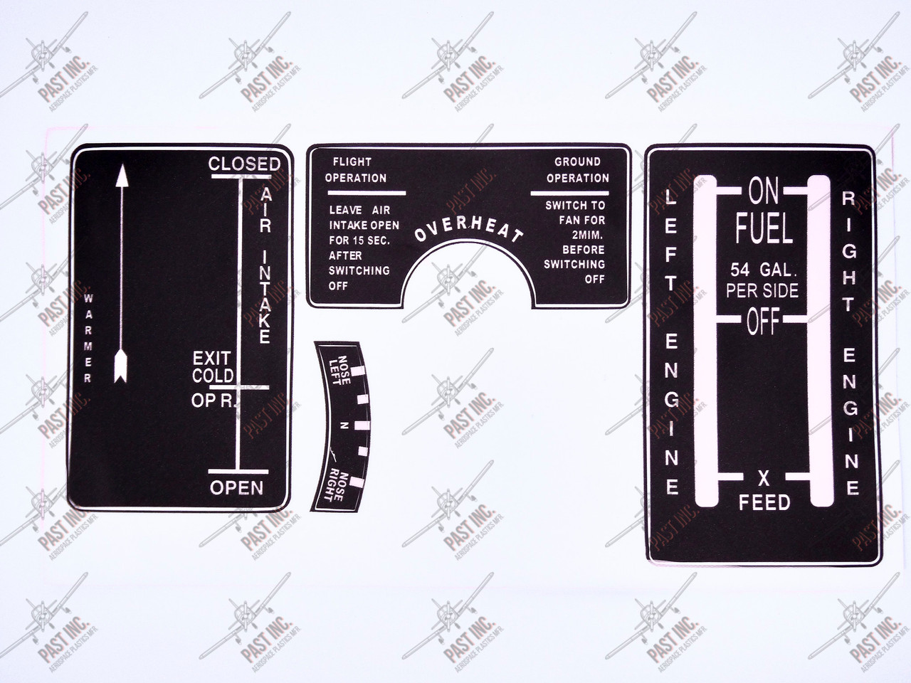 50132 - Fuel Selector 54 Gal Decal Set, Piper