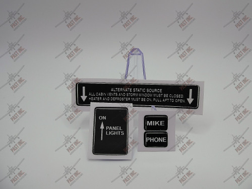 50098 - Alt Static Source, Mic/Phone, & Panel Lights Decal Set, Piper