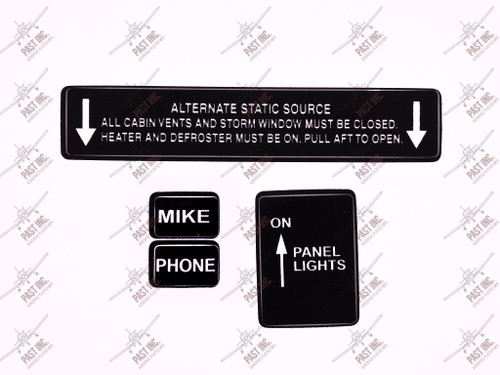 50098 - Alt Static Source, Mic/Phone, & Panel Lights Decal Set, Piper