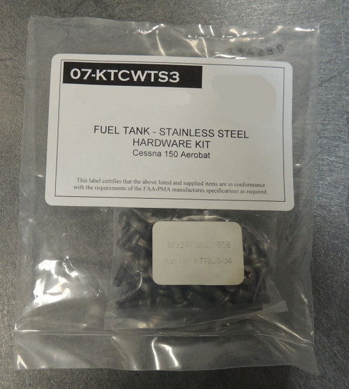 Cessna 150 Aerobat Wing Tank Stainless Steel hardware Kit. 07-KTCWTS3