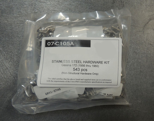 Cessna 172 Stainless Steel Exterior Screw Kit. 07-C105A