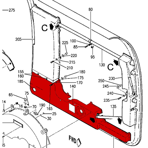 Beechcraft 1900 Lower Cargo Door Cover, P114-530114-15, 114-530114-15