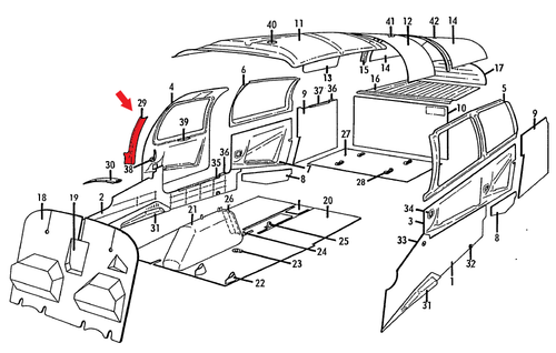 P130079-029, MOONEY M20C, M20D, M20E, STRIP, TRIM, 130079-29
