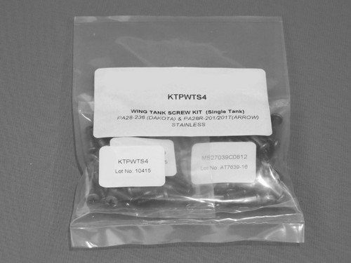 Piper Dakota / 201 Arrow Wing Tank Stainless Steel hardware Kit. 07-KTPWTS4