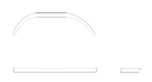 Cessna 150K, 150L, 150M, 152 Trim Cover-Rear Window. P0414030-2, 0414030-2, 0414030-1