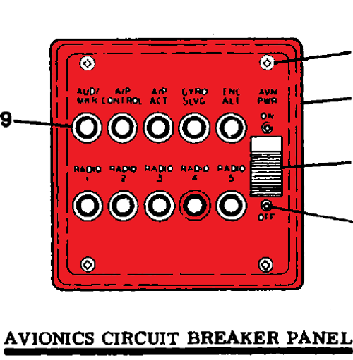 P1270092-1, CESSNA 210M, Panel Assembly, Avionics Circuit Breaker, 1270092-1