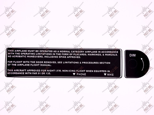 50119 - Lighted Switch Plate Decal Set, Piper