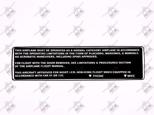 50120 - Unlighted Switch Cover Decal, Piper