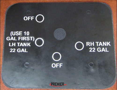 P35-924256-3-Decal, BeechCraft, Cover-Fuel Selector Valve, Decal and Plate, 35-924256-3