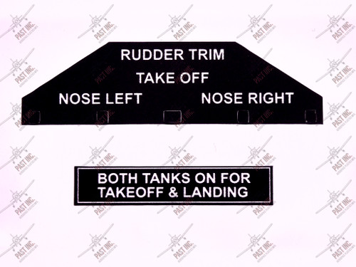 60042, Rudder Trim, Left/Right Nose, Tanks on Takeoff & Landing Decal