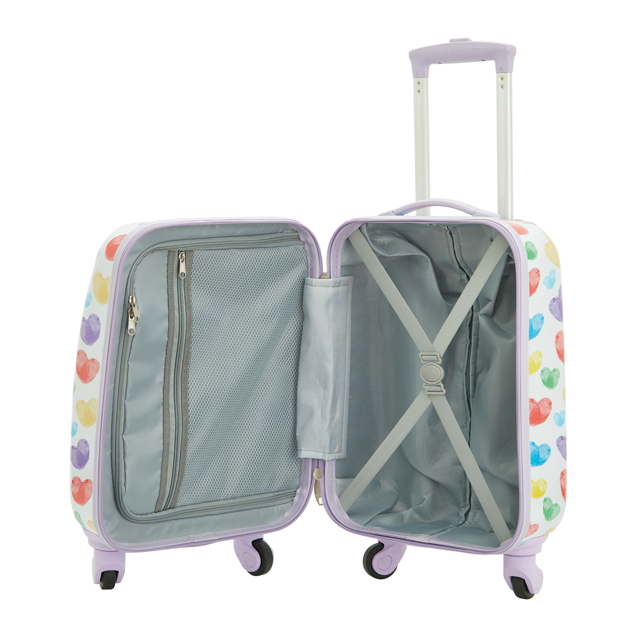 Kids Luggage Set 5-PC 4-Wheel Spinner Suitcase Carry-On Travel Rainbow  Polka Dot