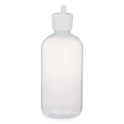 8 oz Natural (Semi-Translucent) Plastic Bottle with Poly Flip Spout