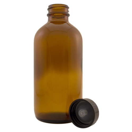 8 oz Amber Glass Bottle with Phenolic Cap and Cone