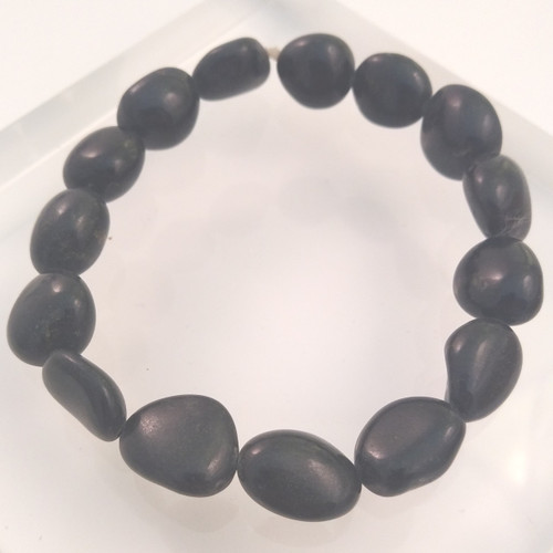 Black Tourmaline Tumbled Bead Bracelet