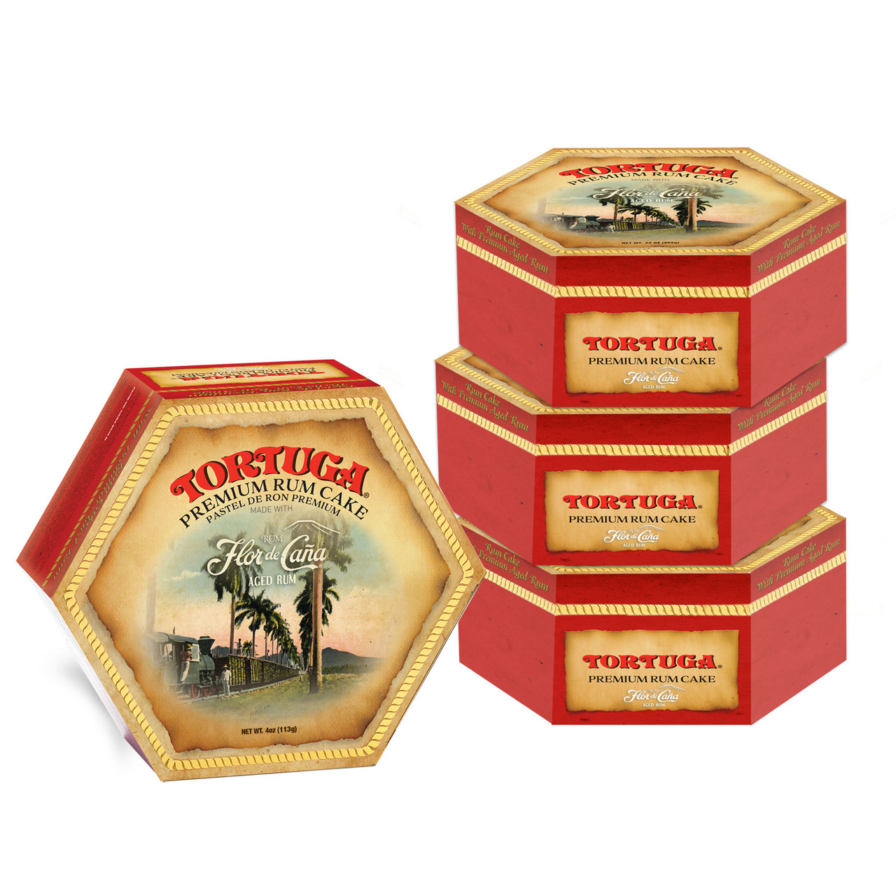 Image of Tortuga Premium Flor de Caa Rum Cake 4 pack - (4oz )