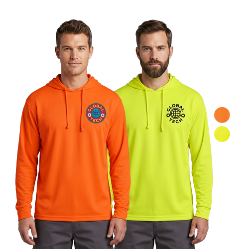 Non-ANSI Hi Viz Long Sleeve Hooded Safety T-Shirt
