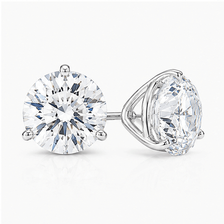 Martini Studs 14Kt White Gold, Certified & Made in the U.S.A.