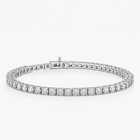 11.00 TCWT Platinum Classic Tennis Bracelet , D/E/F Color, VS+ Clarity - 7" Length