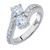 Two stone fashion ring created diamonds center set in 14kt white gold, 1.50 TCWT Two stone fashion ring created diamonds center set in 14kt white gold, 1.50 TCWT