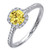 Contessa canary yellow halo ring in 0.84 TCWT