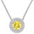 Queen anne halo pendant with yellow or colorless diamond, 1.50 tcwt Queen anne halo pendant with yellow or colorless diamond, 1.50 tcwt