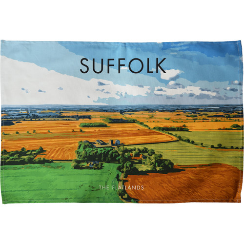 Flatlands of Suffolk tea towel
