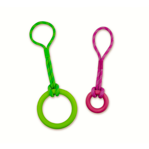 Rocky Chums Aro De Caucho Solido Con Cuerda Verde