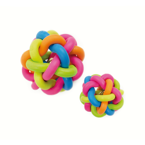 Tinny Chums Set 2 Pzs Pelota Trenzada De Caucho 10 cm