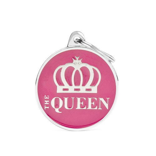 Plaquita My Family - Placa Circular Rosa Queen