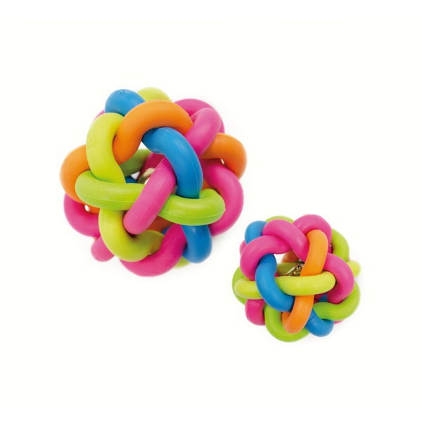 Tinny Chums Set 2 Pzs Pelota Trenzada De Caucho 10 cm