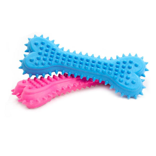 Hueso Con Picos De Caucho Solido Varios Colores