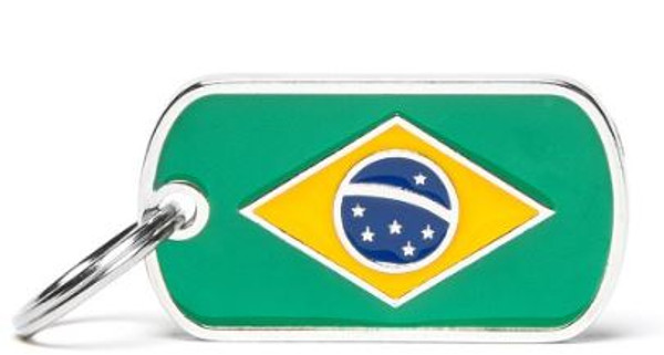 Plaquitas My Family - Placa Bandera Brasil