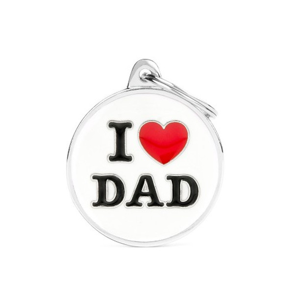 Plaquitas My Family - Placa Charms "I Love Dad" Grande