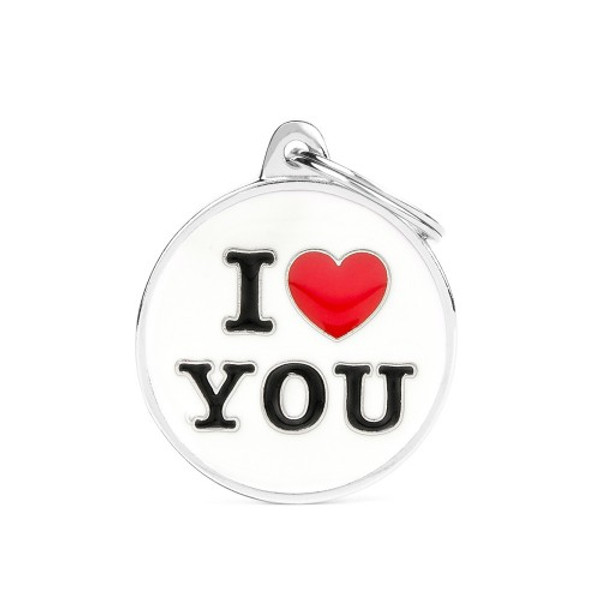 Plaquitas My Family - Placa Charms "I Love You"