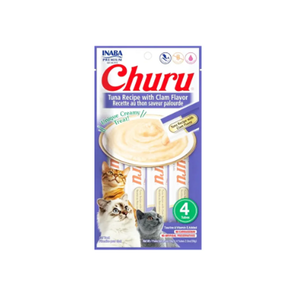 Snack Cremoso Para Gato Inaba Churu Atún y Almeja