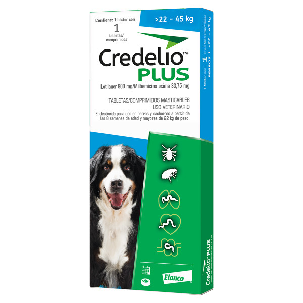 CREDELIO PLUS TAB 900/33.75 mg para Perros de 22 a 45 kg