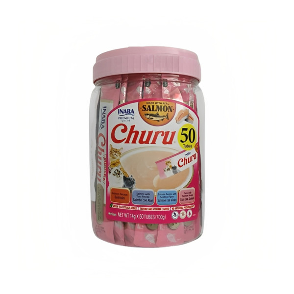Snack Cremoso Para Gato Inaba Churu Salmón 50 Tubos