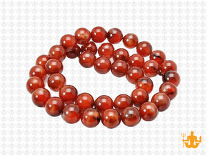 8mm Red Fire Agate Round Beads 15.5" heated [8f17r]