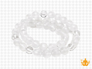 8mm Crystal Polish & Matte Round Beads 15.5" synthetic [8x14]