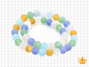 8mm Mix Matte Quartz Matte Round Beads 15.5" synthetic [8x4]
