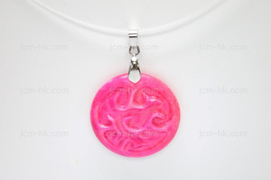 30x30mm Buffalo Bone Carved Designer Bead Pendant, Natural Dyed. [z1104]