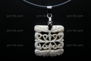 25X25mm Buffalo Bone Carved Designer Bead Pendant [z1238]