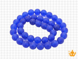 8mm Matte Blue Quartz Round Beads 15.5" synthetic [8a36m]