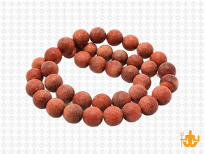 8mm Matte Goldstone Round Beads 15.5" synthetic [8b96m]