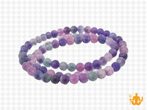4mm Matte Sky Quartz Round Beads 15.5" dyed [4b6m]