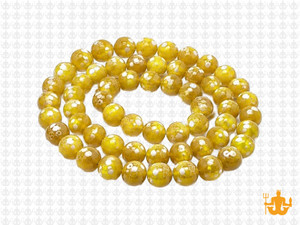 6mm Yellow Dot Agate Beads 15.5" dyed [6g5y]