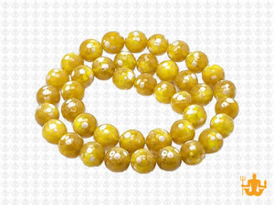 8mm Yellow Dot Agate Beads 15.5" dyed [8g5y]