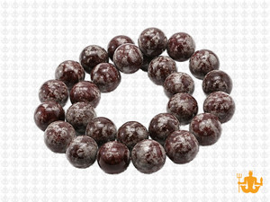 10mm Brown Snowflake Round Beads 15.5" natural [10b4]