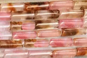 4x13mm Fire Cherry Quartz Tube Beads 15.5" synthetic [h1a46]